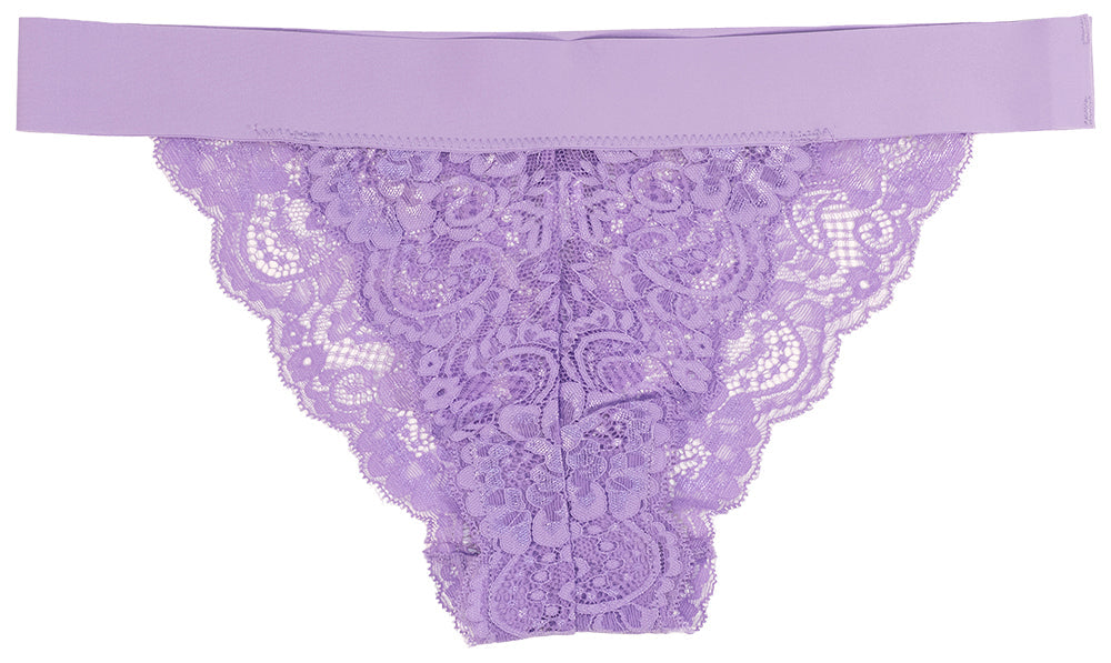 Pretty Purple Lace Bikini with Laser Cut Waist Band - Be Bliss Boutique