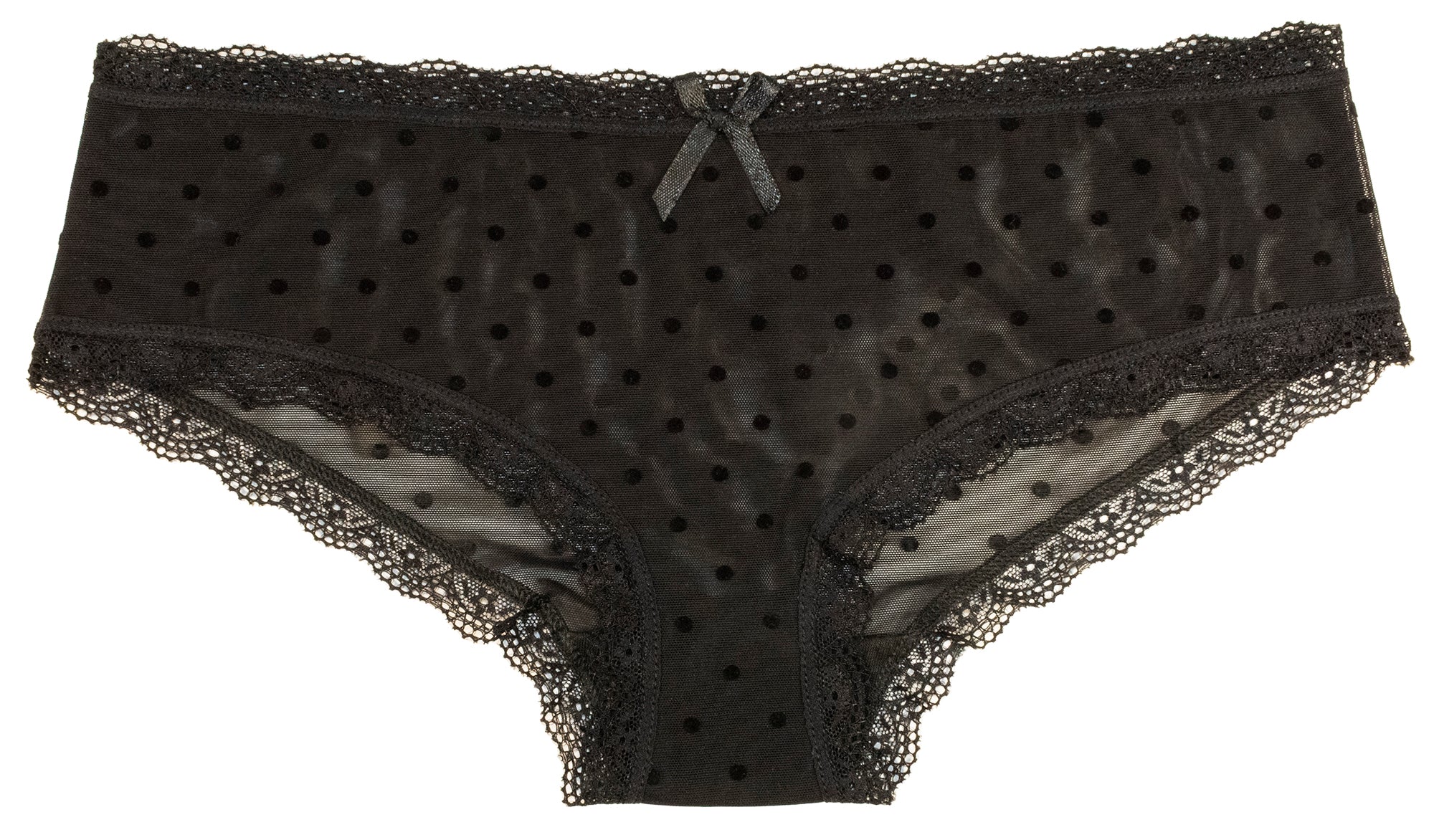 Polka Dot Mesh and Lace Hipster - Be Bliss Boutique