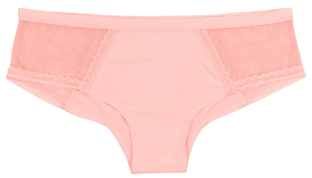 Pink Laser Cut Hipster With Mesh and Lace - Be Bliss Boutique