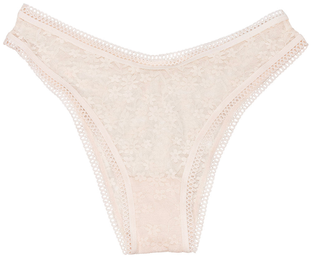 High Leg Daisy Lace Cheeky with Picot Trim - Be Bliss Boutique