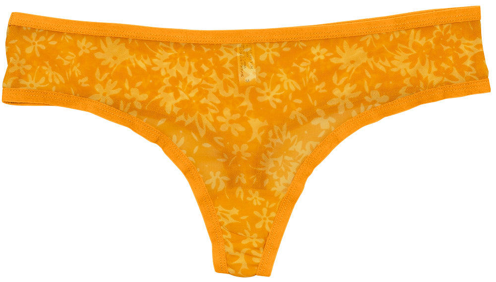 Sunny Poppy Mesh Thong – Lightweight & XS–2X - Be Bliss Boutique