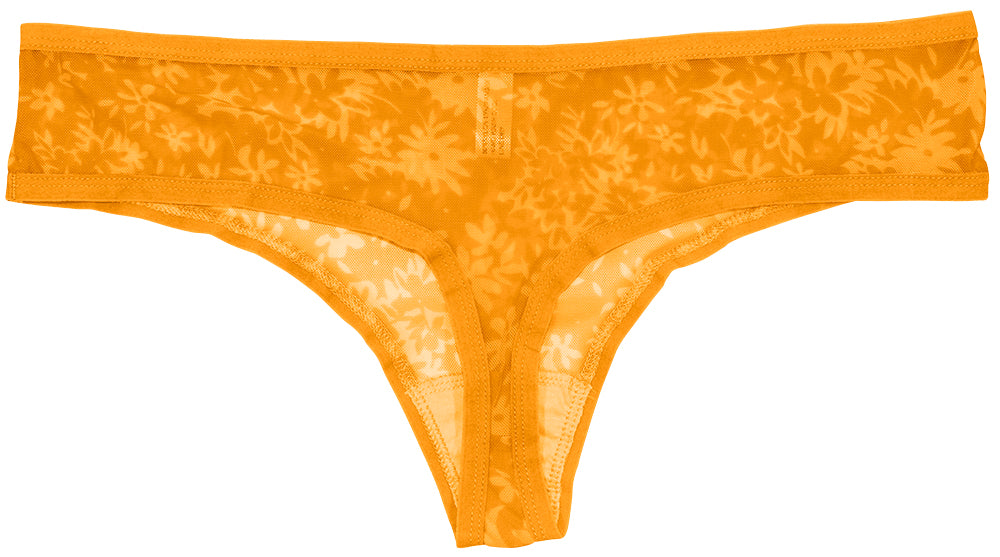 Sunny Poppy Mesh Thong – Lightweight & XS–2X - Be Bliss Boutique
